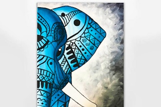 Paint Nite: Tribal Teal Elephant
